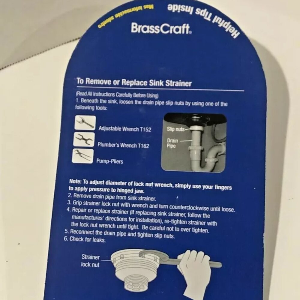 BrassCraft Sink Strainer Lock Nut Wrench Remove Install, T149, NEW Unused